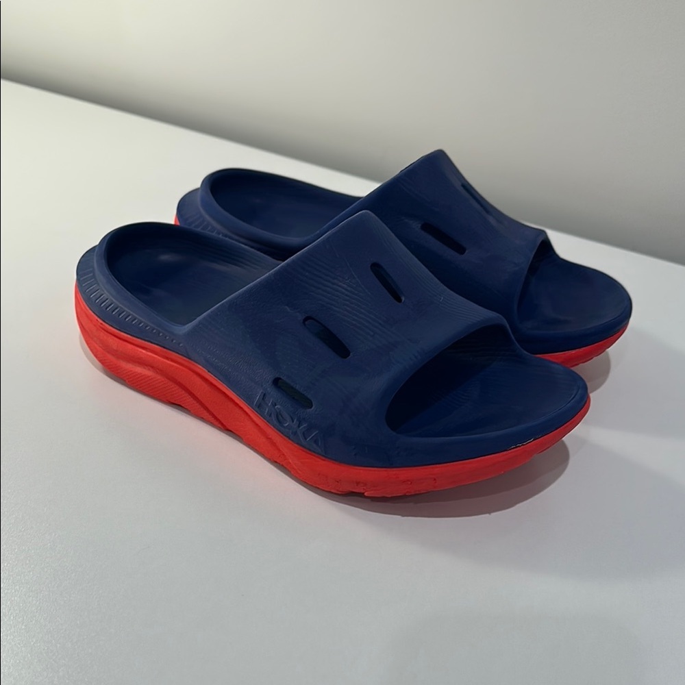 Hoka Women's Athletic Slides - Navy and Red